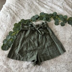 Artisan NY Linen High Waist Olive Shorts